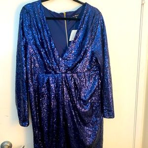 Sequined blue mini dress